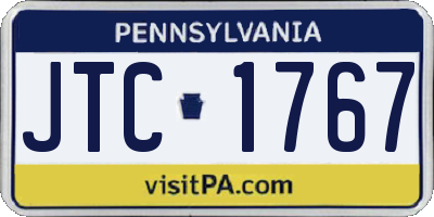 PA license plate JTC1767