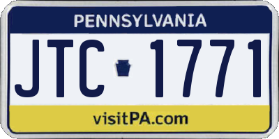 PA license plate JTC1771