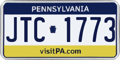 PA license plate JTC1773