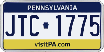 PA license plate JTC1775
