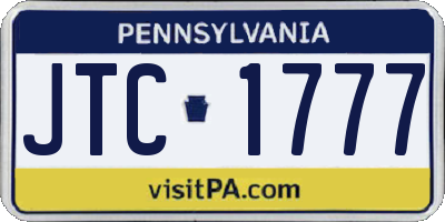 PA license plate JTC1777
