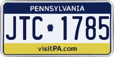 PA license plate JTC1785