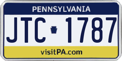 PA license plate JTC1787