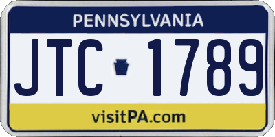 PA license plate JTC1789