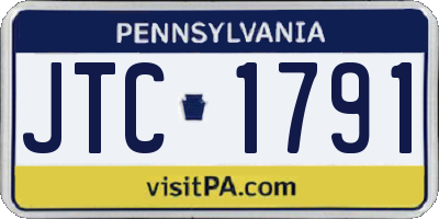 PA license plate JTC1791