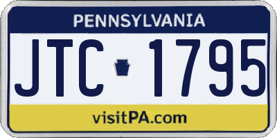 PA license plate JTC1795