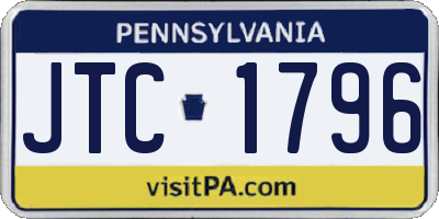 PA license plate JTC1796