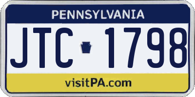 PA license plate JTC1798