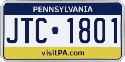 PA license plate JTC1801