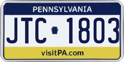 PA license plate JTC1803
