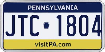 PA license plate JTC1804