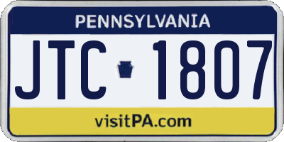 PA license plate JTC1807