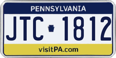 PA license plate JTC1812