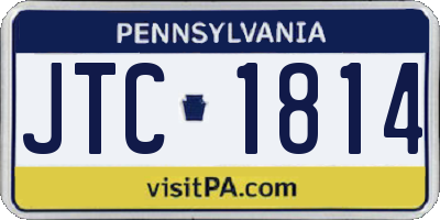 PA license plate JTC1814
