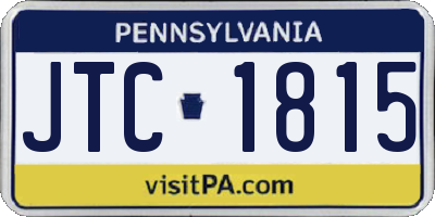PA license plate JTC1815