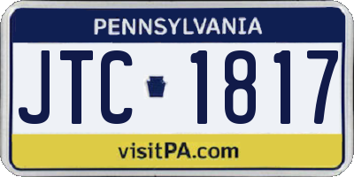 PA license plate JTC1817