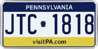 PA license plate JTC1818