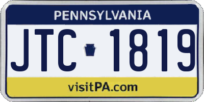 PA license plate JTC1819