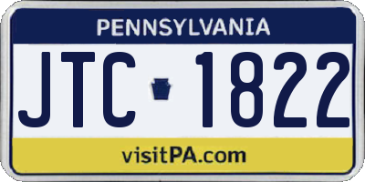 PA license plate JTC1822