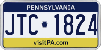 PA license plate JTC1824