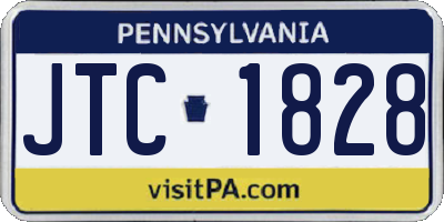 PA license plate JTC1828