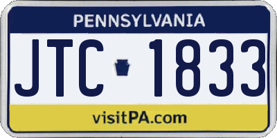 PA license plate JTC1833