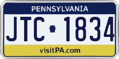 PA license plate JTC1834