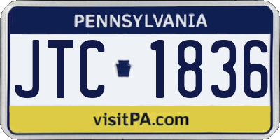 PA license plate JTC1836