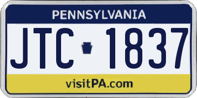 PA license plate JTC1837