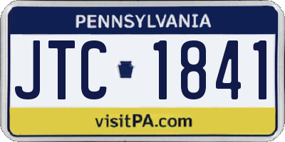 PA license plate JTC1841