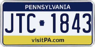 PA license plate JTC1843