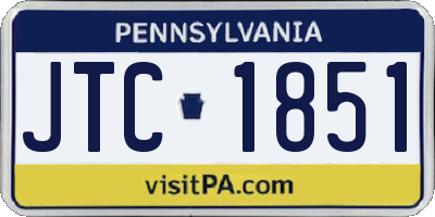 PA license plate JTC1851