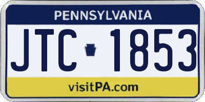 PA license plate JTC1853