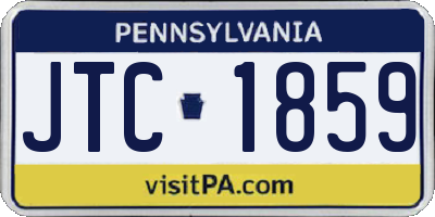 PA license plate JTC1859