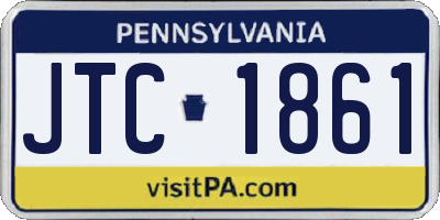 PA license plate JTC1861