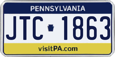 PA license plate JTC1863
