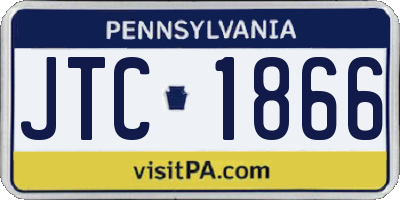 PA license plate JTC1866