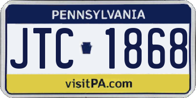PA license plate JTC1868