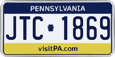 PA license plate JTC1869