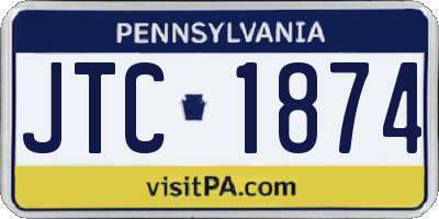 PA license plate JTC1874