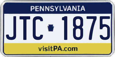 PA license plate JTC1875