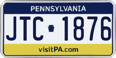 PA license plate JTC1876