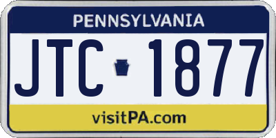 PA license plate JTC1877