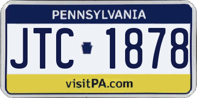PA license plate JTC1878