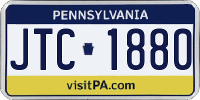 PA license plate JTC1880