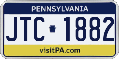 PA license plate JTC1882