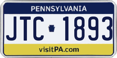 PA license plate JTC1893