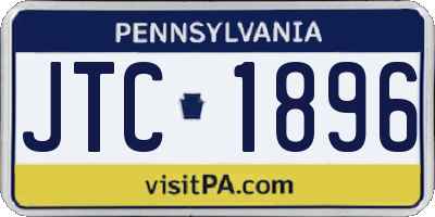 PA license plate JTC1896