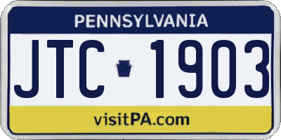 PA license plate JTC1903