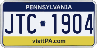 PA license plate JTC1904